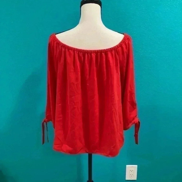J crew red off the shoulder dress in size small - Picture 2 of 3